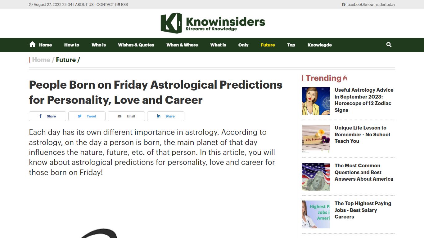 People Born on Friday Astrological Predictions for Personality, Love ...